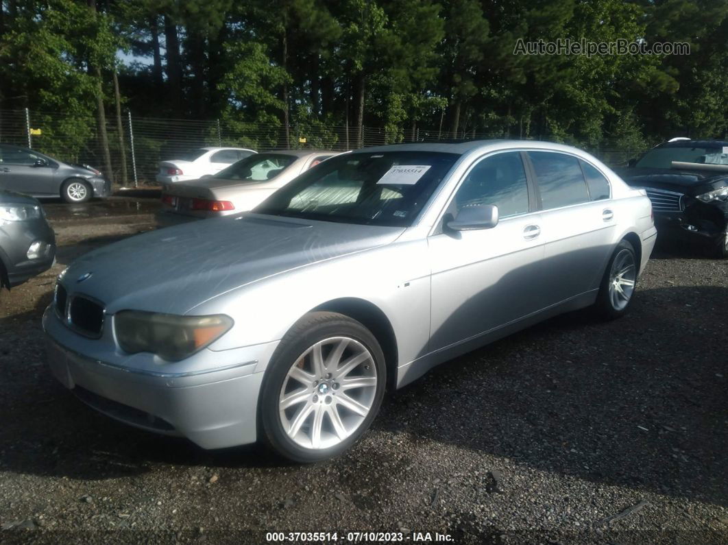 2004 Bmw 7 Series 745li Silver vin: WBAGN63494DS47143