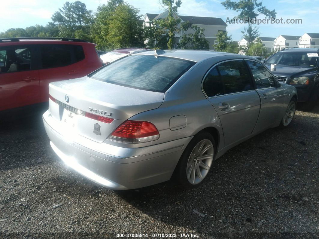 2004 Bmw 7 Series 745li Silver vin: WBAGN63494DS47143