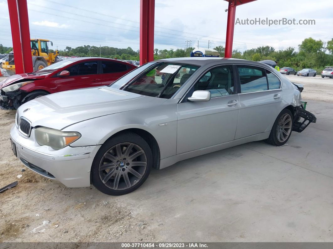 2004 Bmw 7 Series 745li Silver vin: WBAGN63504DS52613