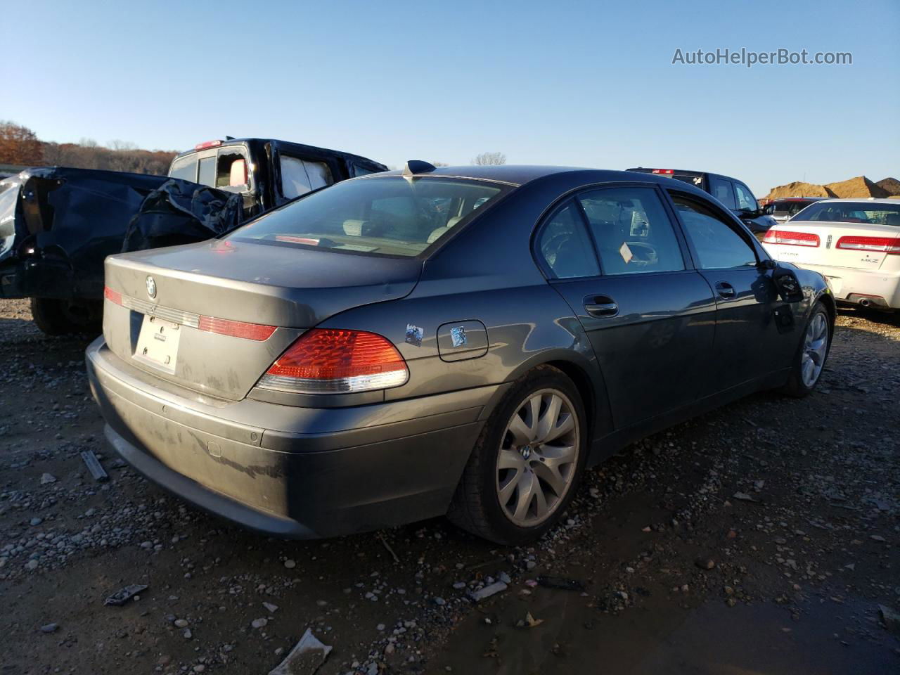 2004 Bmw 745 Li Gray vin: WBAGN63534DS53593