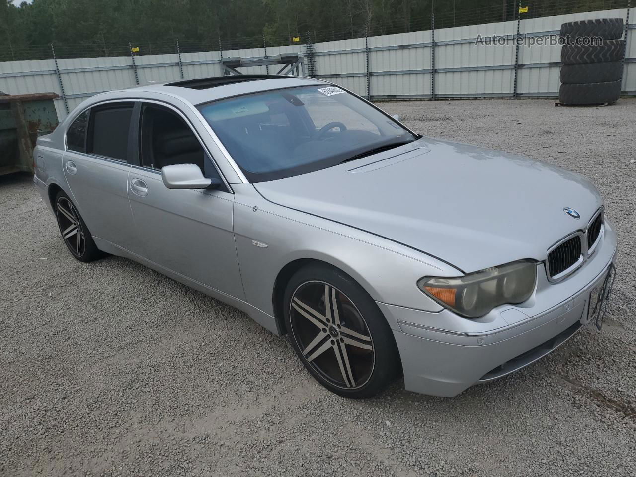 2004 Bmw 745 Li Silver vin: WBAGN63554DS52686