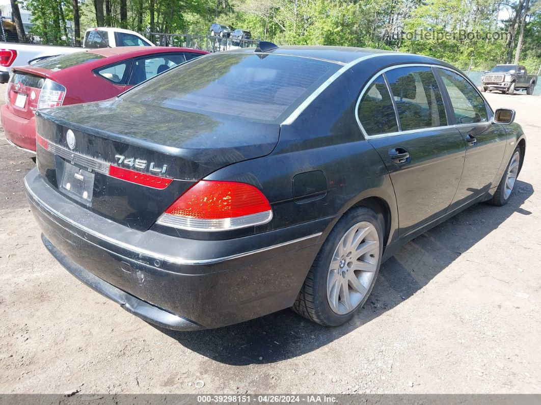 2004 Bmw 745li   Black vin: WBAGN63574DS54889