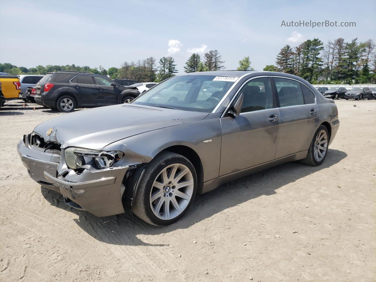 2004 Bmw 745 Li Gray vin: WBAGN635X4DS52506