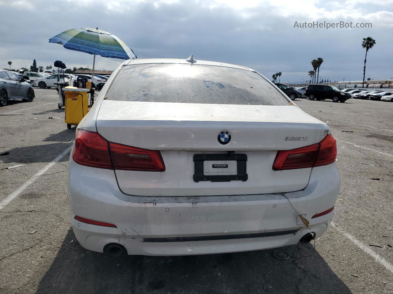 2018 Bmw 530 I White vin: WBAJA5C53JWA36267