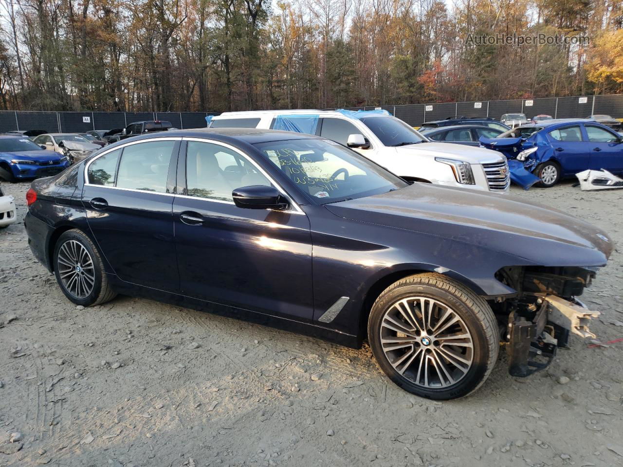 2019 Bmw 530 Xi Blue vin: WBAJA7C53KWW32683