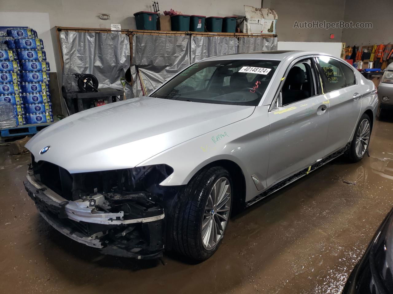 2018 Bmw 530 Xi Silver vin: WBAJA7C58JG908641