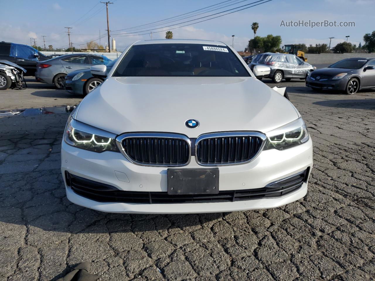 2019 Bmw 530e  White vin: WBAJA9C51KB254575