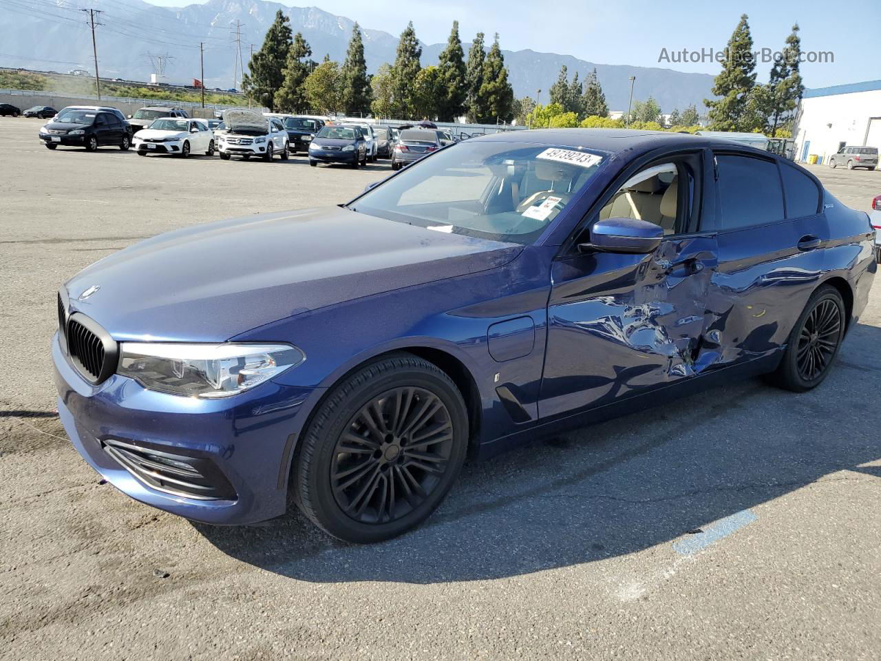 2018 Bmw 530e  Синий vin: WBAJA9C58JB033702