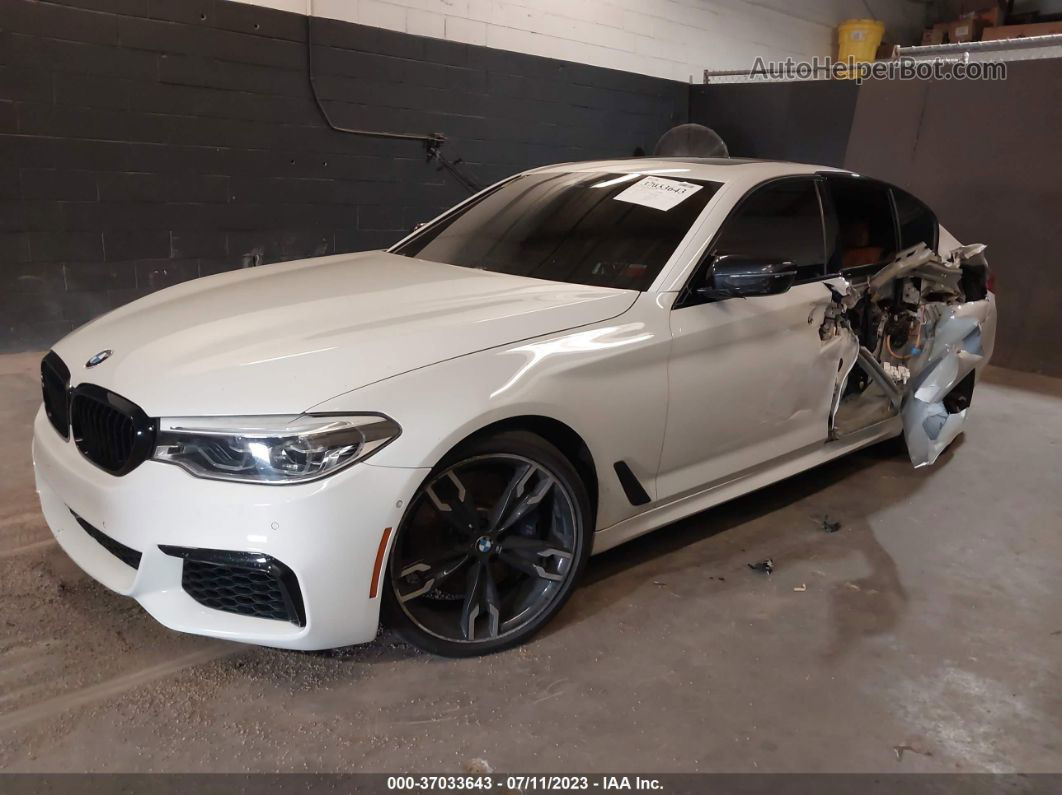 2018 Bmw 5 Series M550i Xdrive White vin: WBAJB9C50JB049504