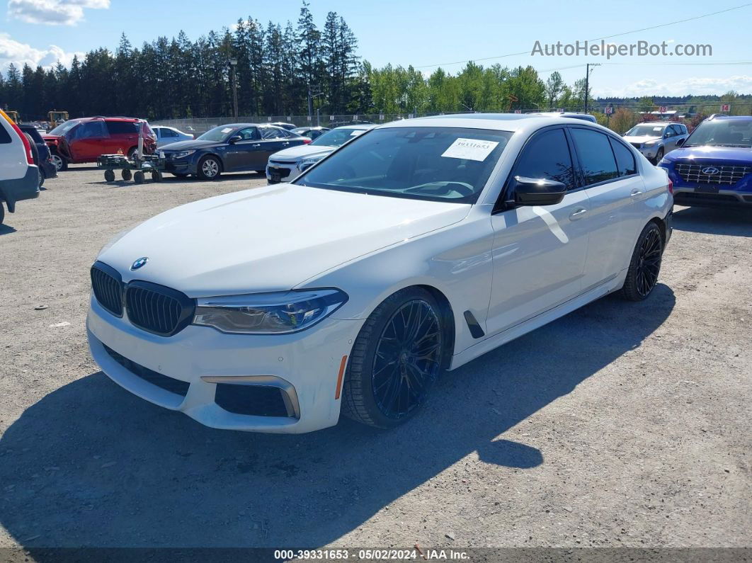 2019 Bmw 5 Series M550i Xdrive White vin: WBAJB9C55KB464738