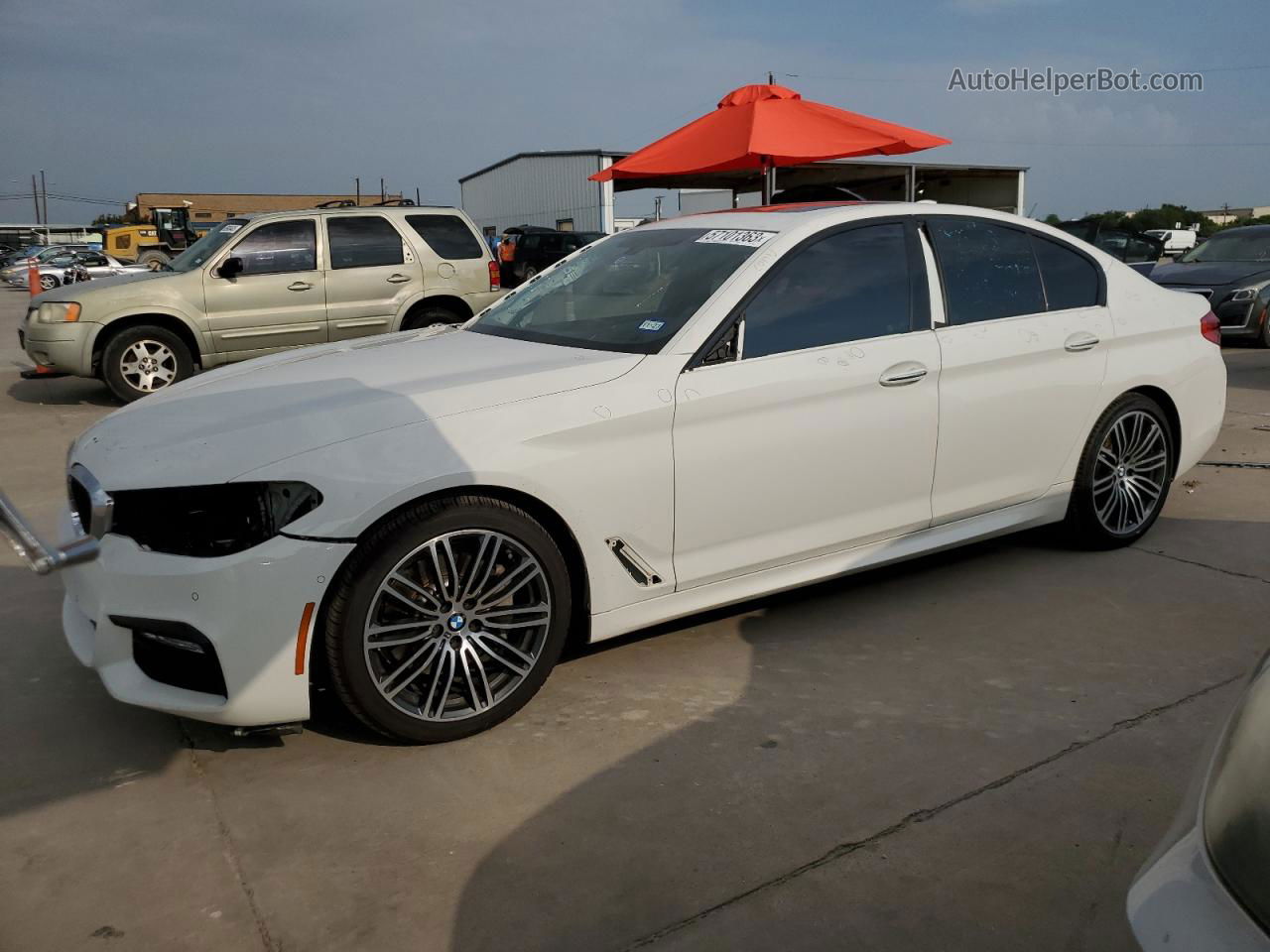 2017 Bmw 540 I White vin: WBAJE5C34HG478334