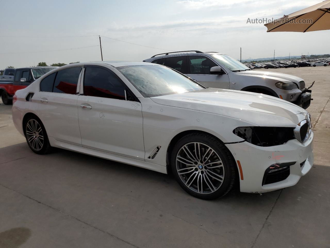 2017 Bmw 540 I White vin: WBAJE5C34HG478334