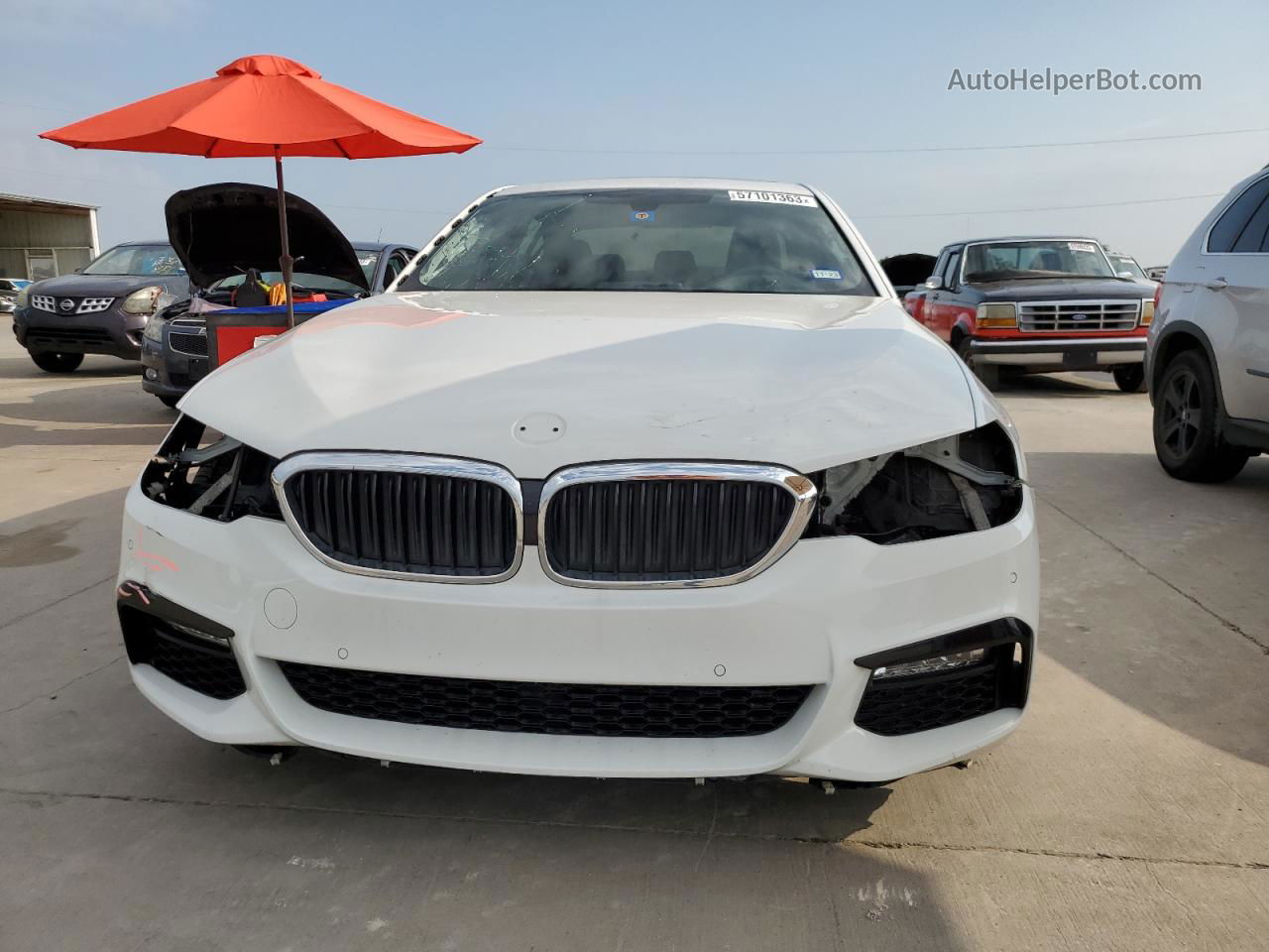 2017 Bmw 540 I White vin: WBAJE5C34HG478334