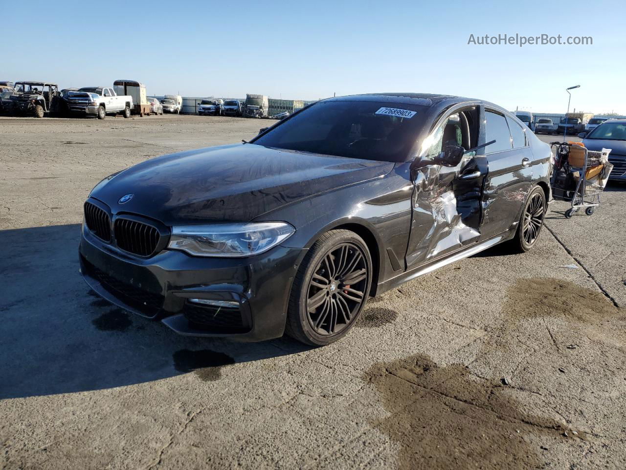 2017 Bmw 540 I Black vin: WBAJE5C38HG478319