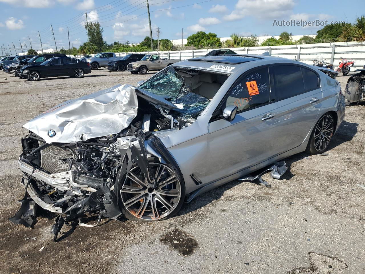 2017 Bmw 540 I Silver vin: WBAJE5C38HG916904