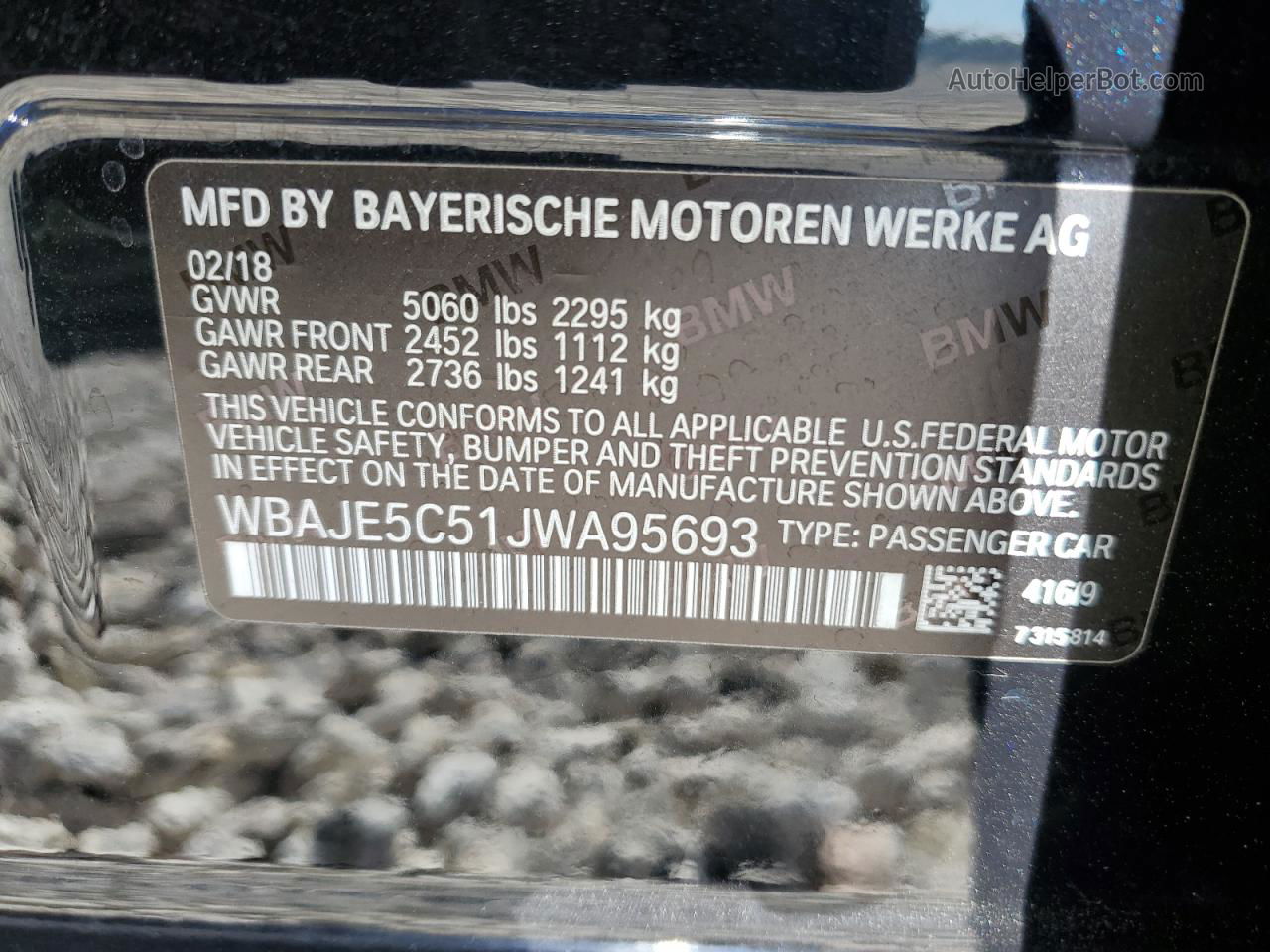 2018 Bmw 540 I Black vin: WBAJE5C51JWA95693