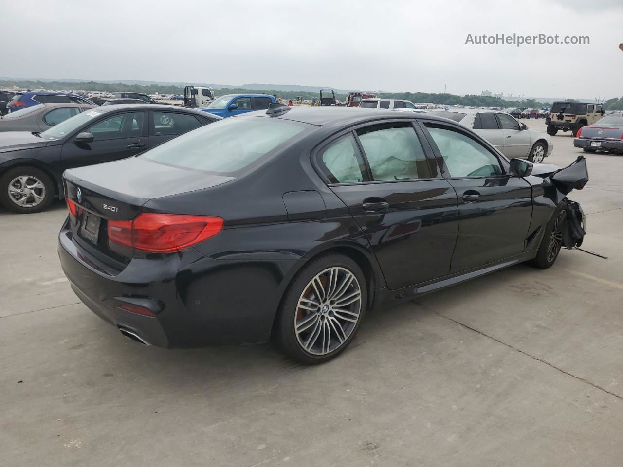 2019 Bmw 540 I Черный vin: WBAJE5C51KBM76806