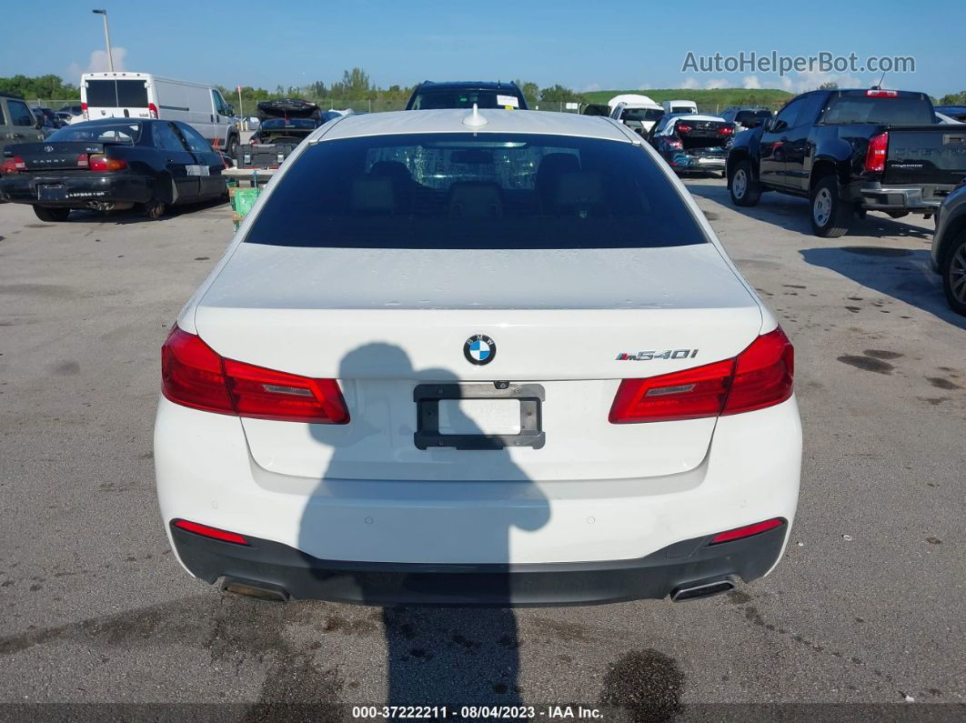 2018 Bmw 5 Series 540i White vin: WBAJE5C55JWA94921