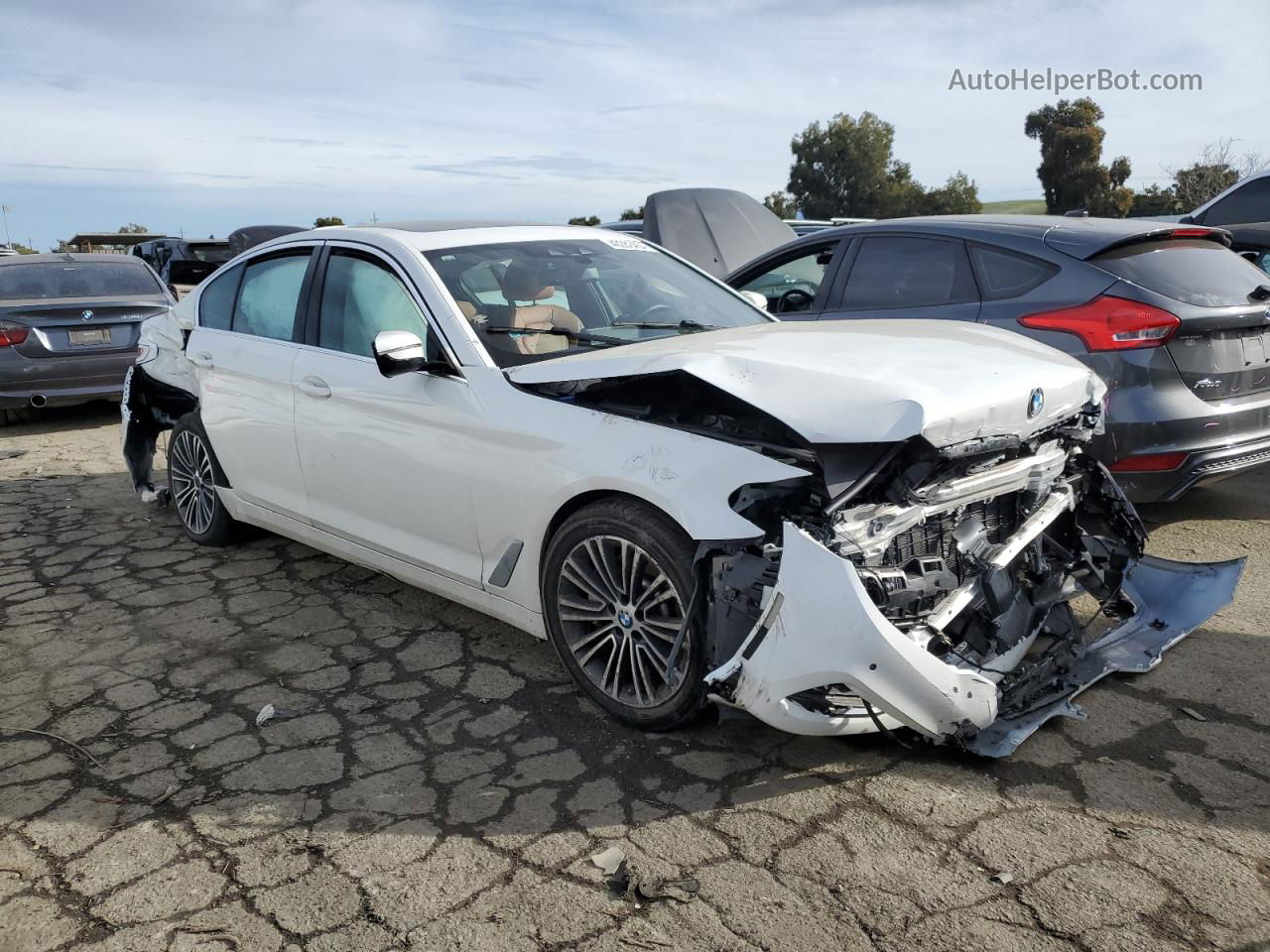 2019 Bmw 540 I White vin: WBAJE5C57KWW15622