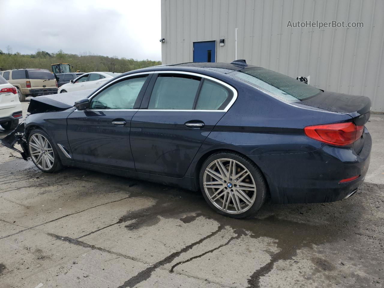 2017 Bmw 540 I Синий vin: WBAJE5C59HG477651