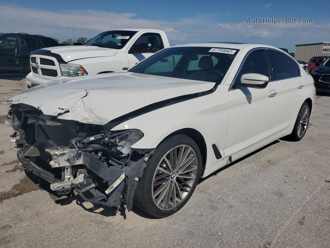 2018 Bmw 540 I White vin: WBAJE5C59JWA96106