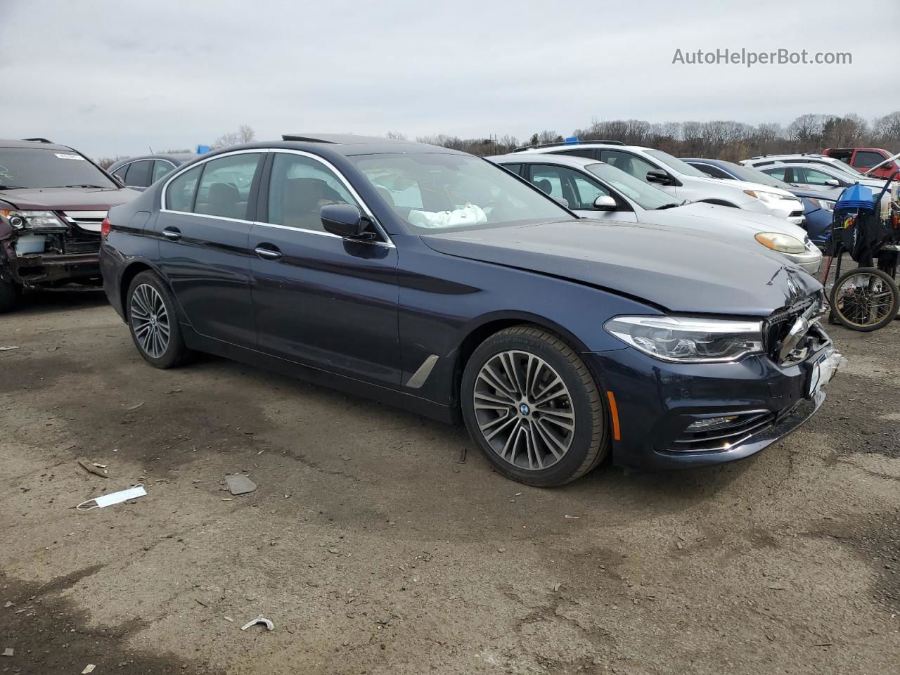 2017 Bmw 540 Xi Blue vin: WBAJE7C30HG479587