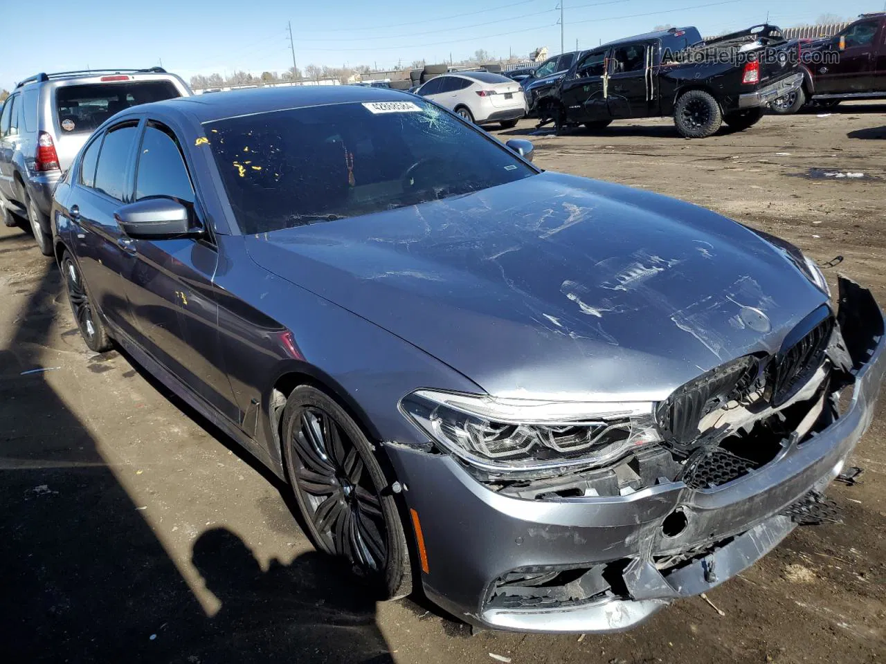 2017 Bmw 540 Xi Gray vin: WBAJE7C33HG888957