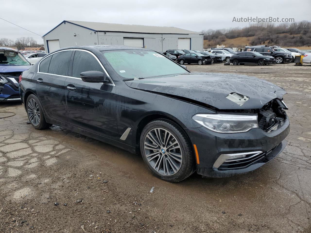 2018 Bmw 540 Xi Черный vin: WBAJE7C55JG891057