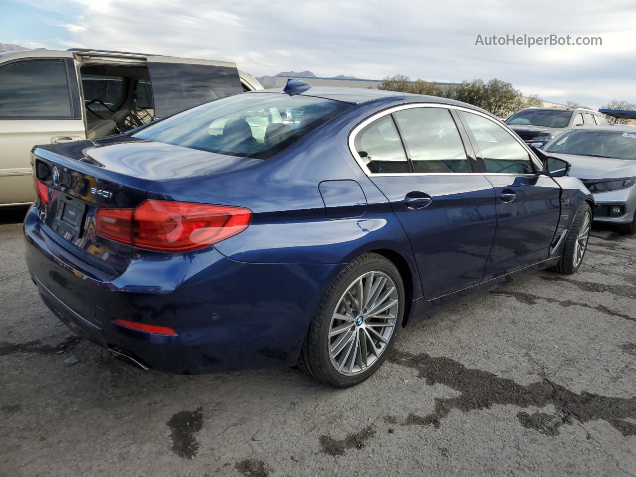 2019 Bmw 540 Xi Blue vin: WBAJE7C55KWD55705