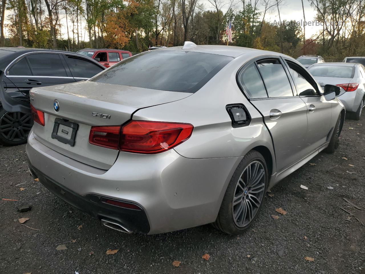 2019 Bmw 540 Xi Silver vin: WBAJE7C57KG893295