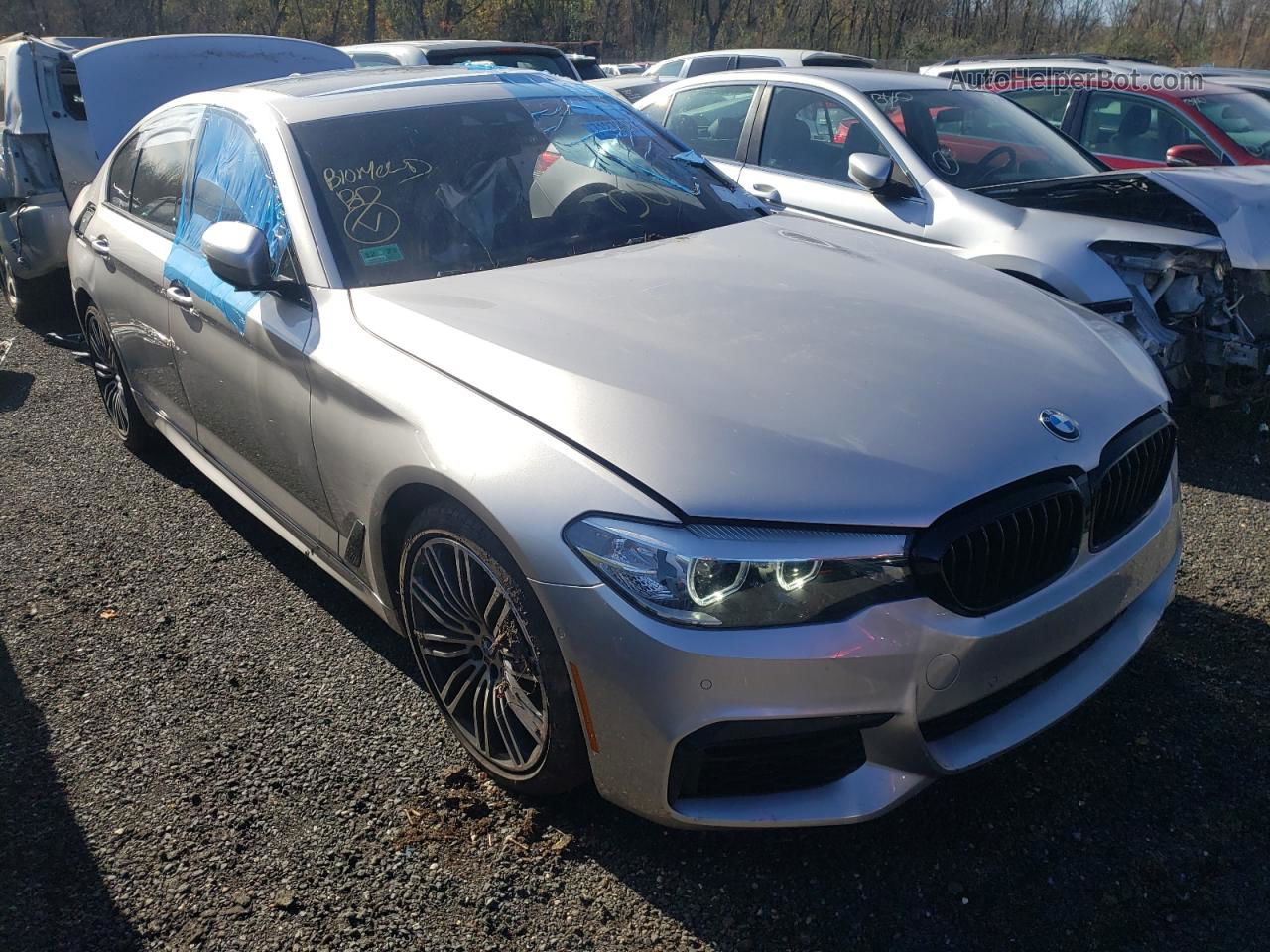 2019 Bmw 540 Xi Silver vin: WBAJE7C57KG893295