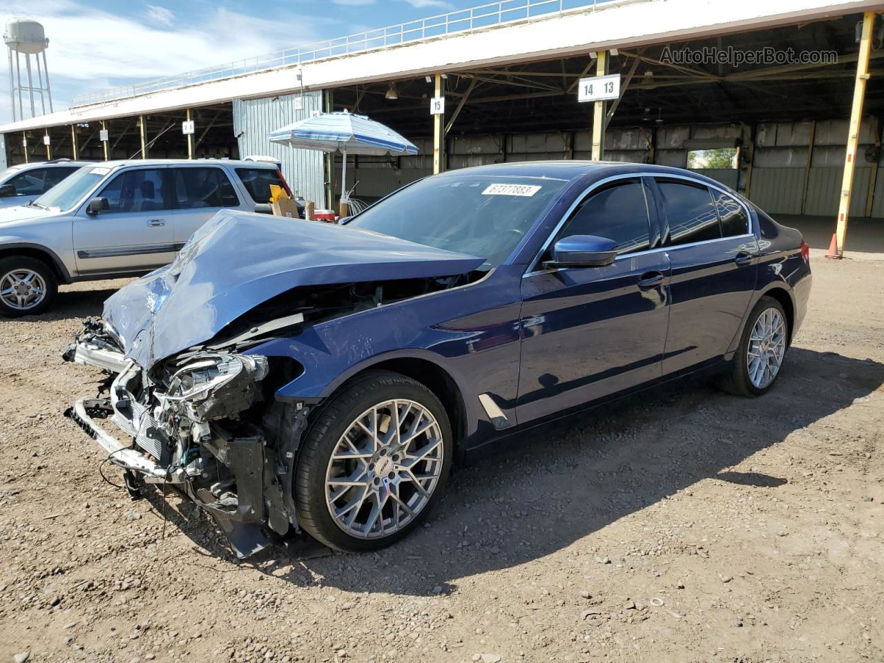 2020 Bmw 530 Xi Blue vin: WBAJR7C00LCD61360