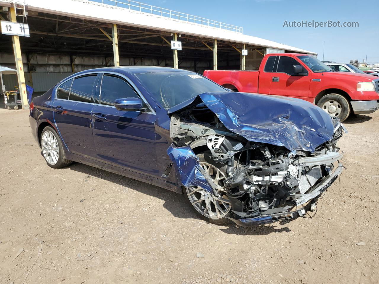 2020 Bmw 530 Xi Синий vin: WBAJR7C00LCD61360