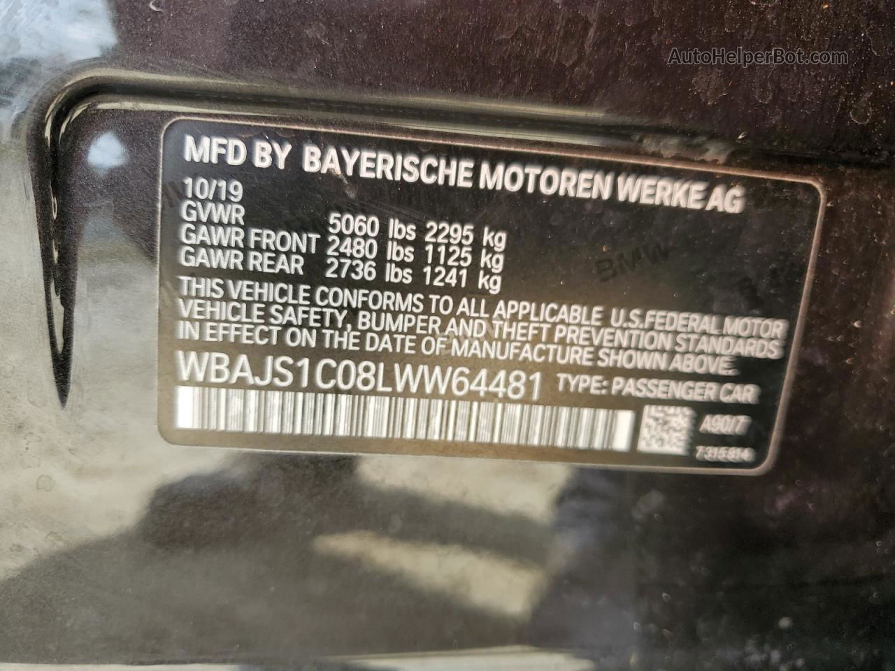 2020 Bmw 540 I Gray vin: WBAJS1C08LWW64481