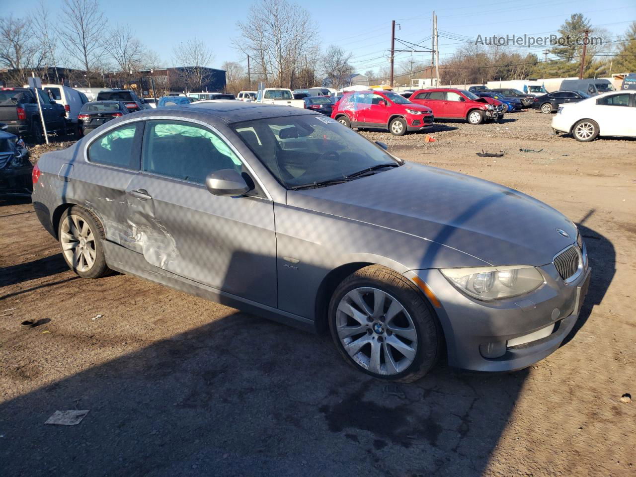 2012 Bmw 328 Xi Gray vin: WBAKF3C56CE975140