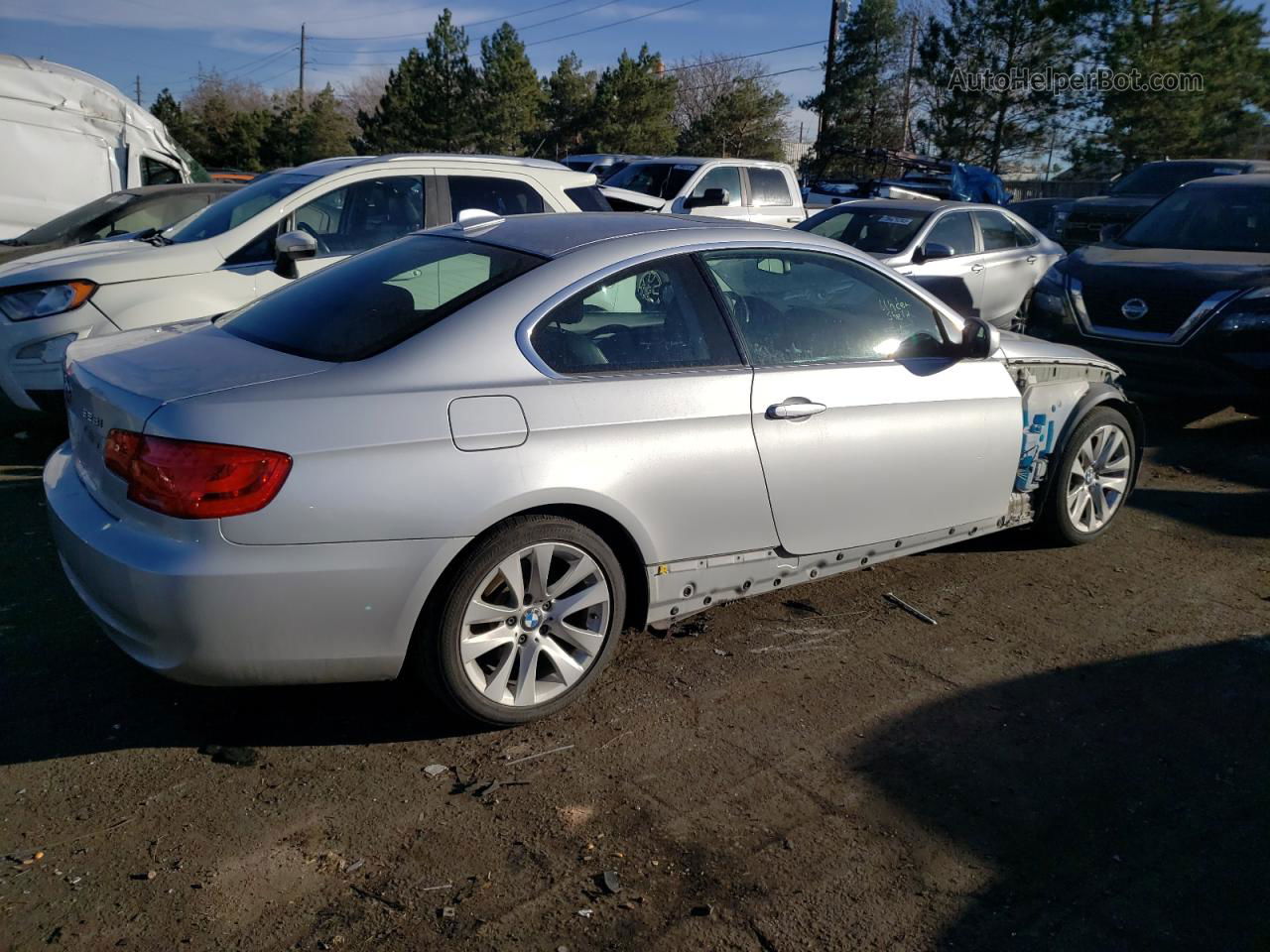 2012 Bmw 328 Xi Silver vin: WBAKF3C58CE793486