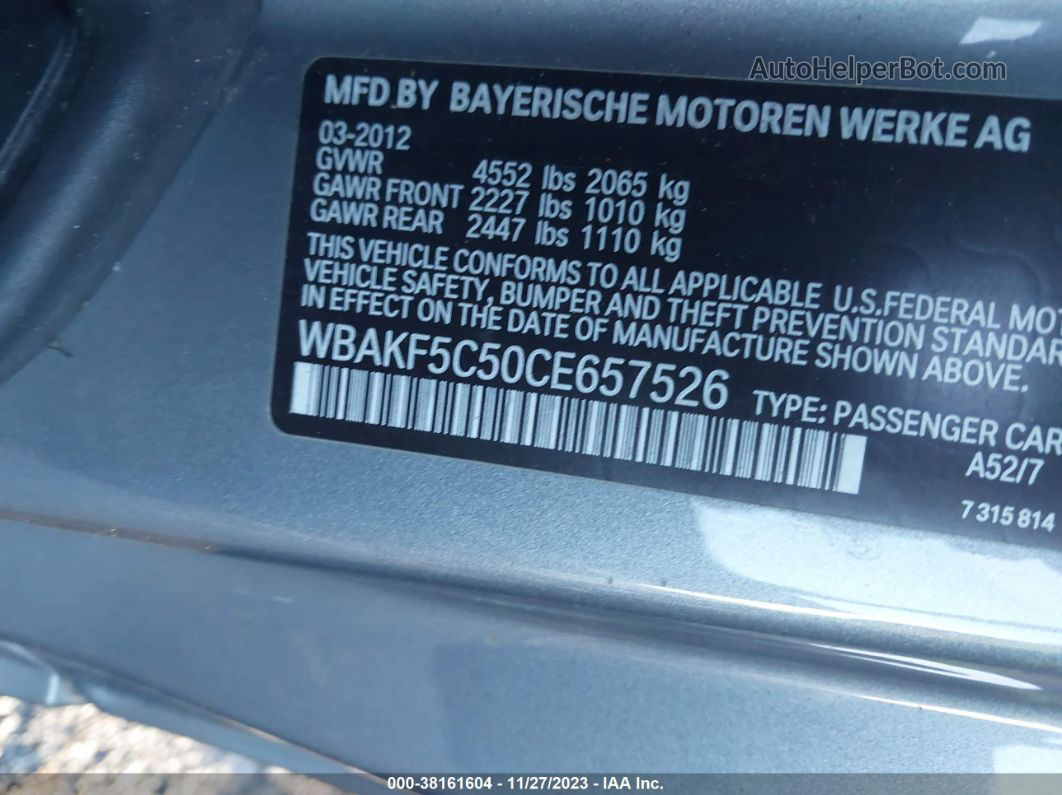 2012 Bmw 328i Xdrive Gray vin: WBAKF5C50CE657526