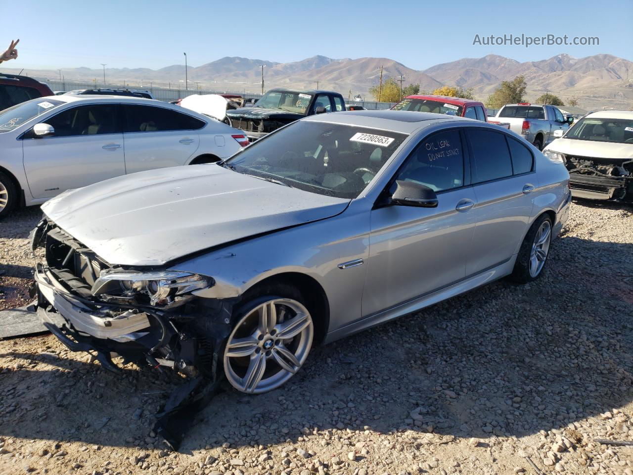 2016 Bmw 550 Xi Silver vin: WBAKP9C54GD980459