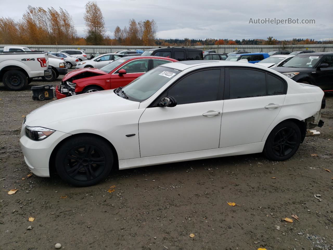 2008 Bmw 328 I White vin: WBAVA33568KX85729