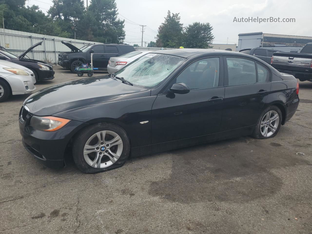 2008 Bmw 328 I Black vin: WBAVA33578KX86954