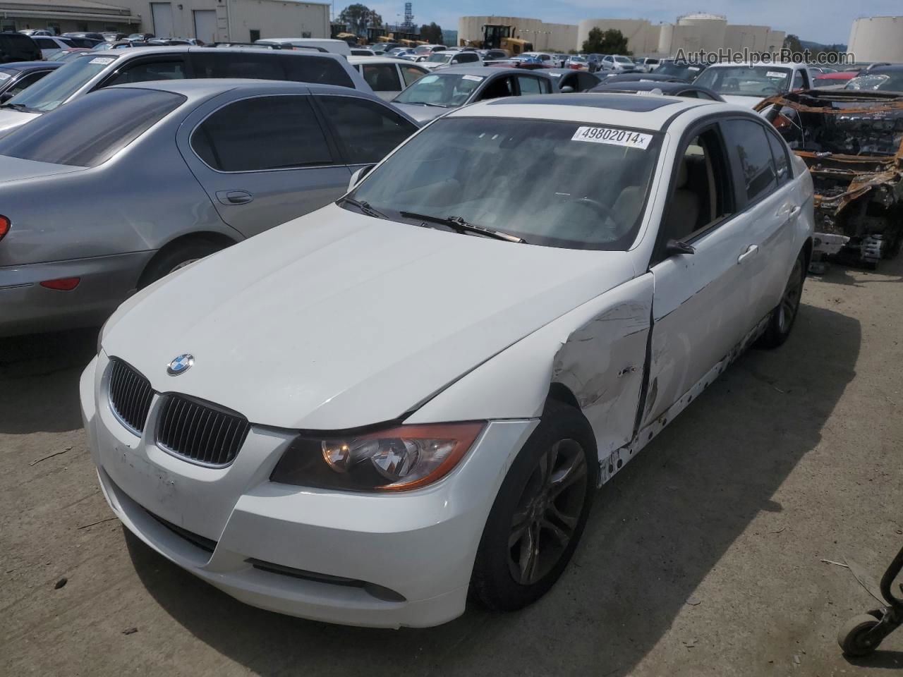 2008 Bmw 328 I White vin: WBAVA33588P143614