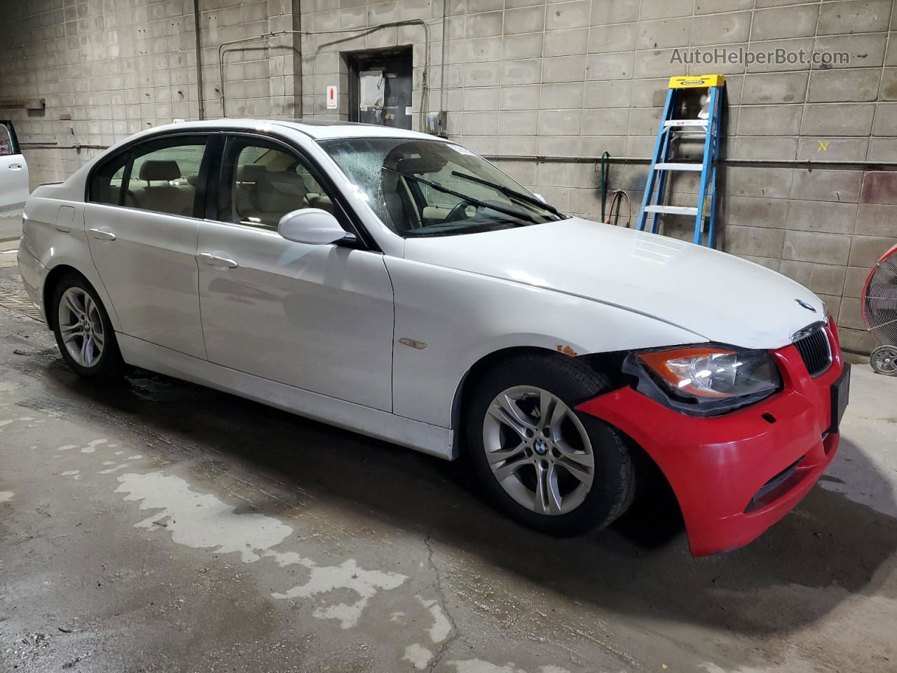 2008 Bmw 328 I White vin: WBAVA37508NL54246