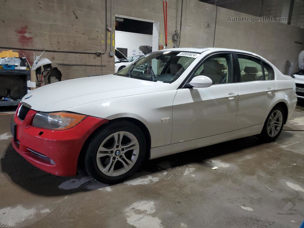 2008 Bmw 328 I White vin: WBAVA37508NL54246