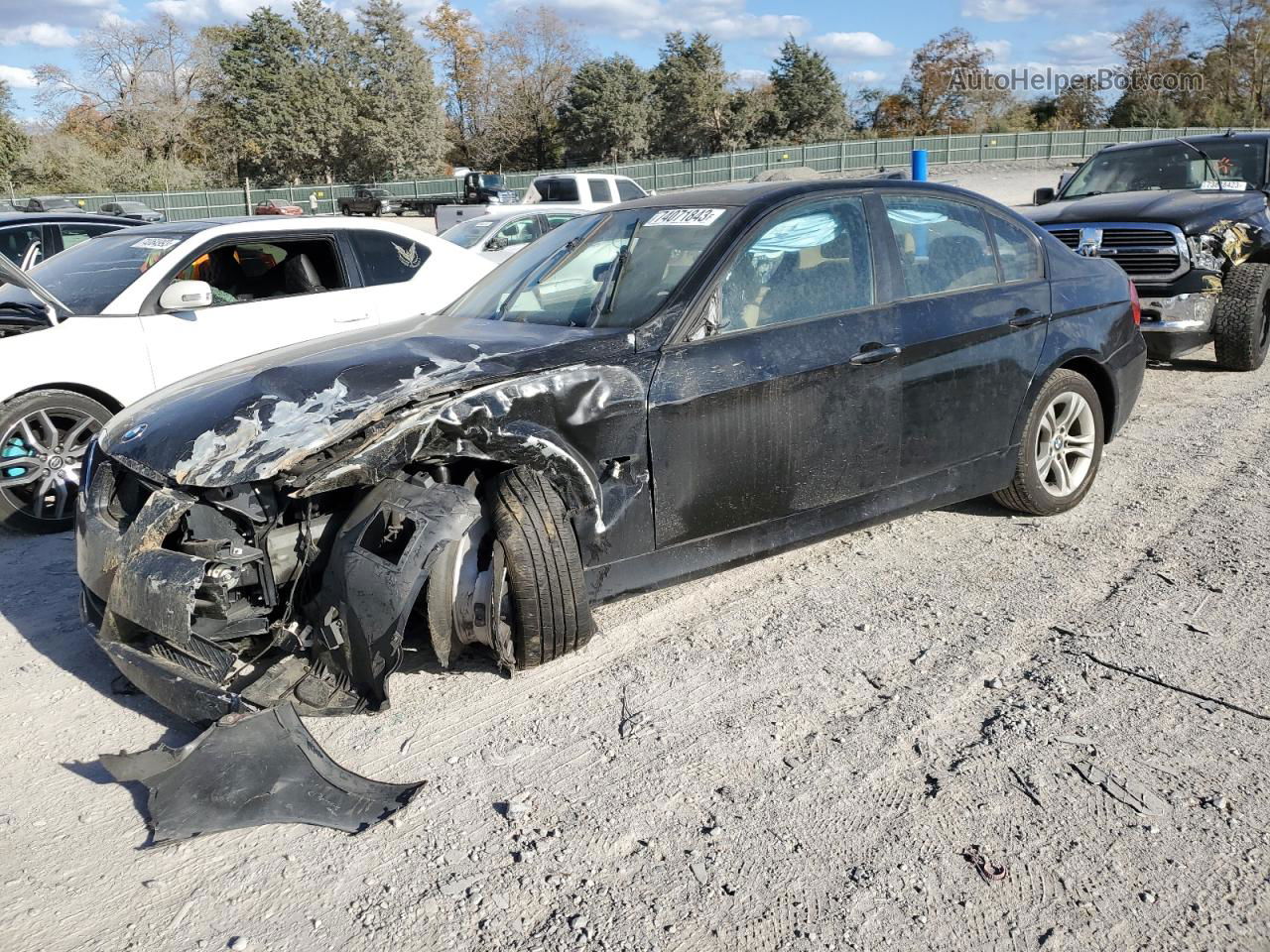 2008 Bmw 328 I Black vin: WBAVA37508NL55414