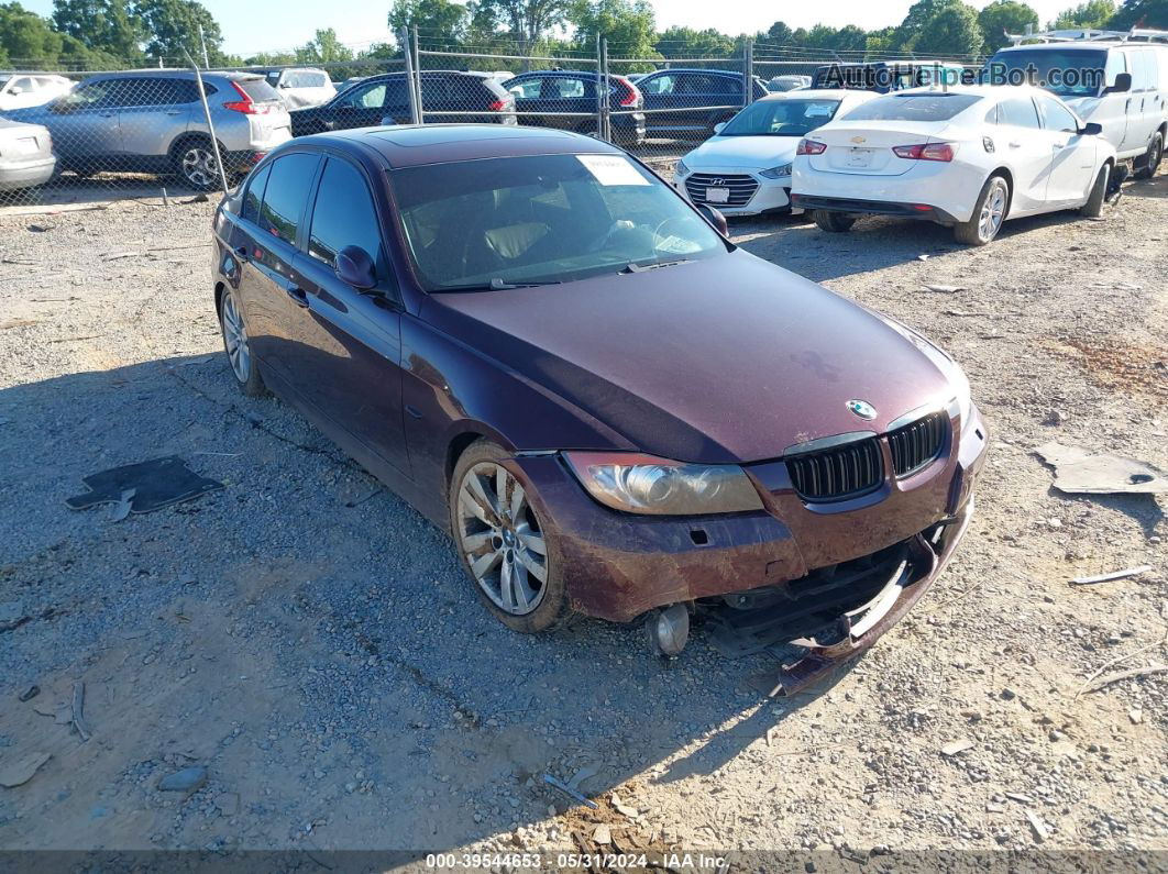 2008 Bmw 328i   Burgundy vin: WBAVA37518NL55051