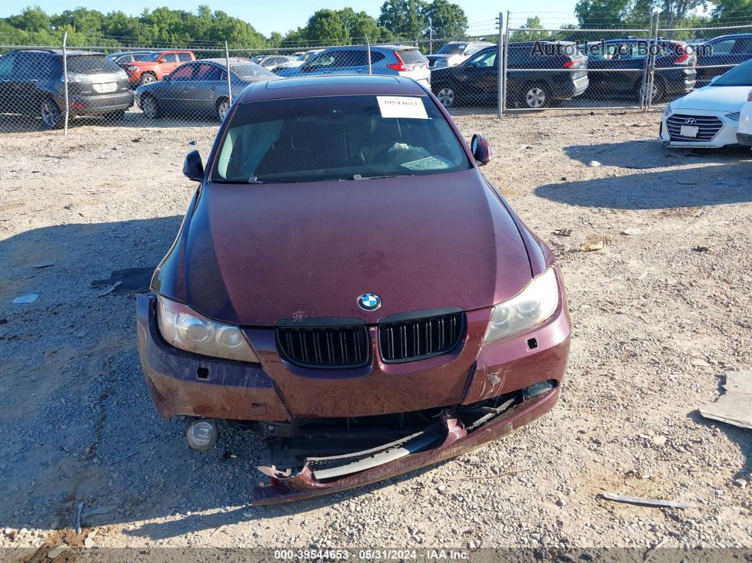 2008 Bmw 328i   Burgundy vin: WBAVA37518NL55051