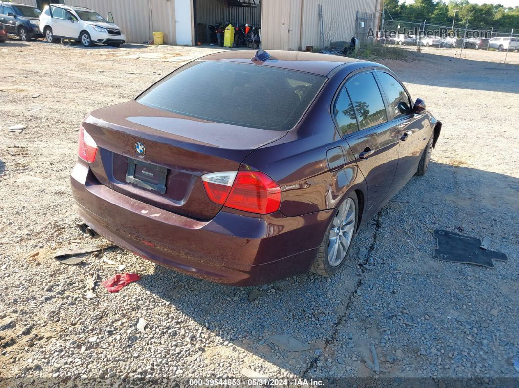 2008 Bmw 328i   Бордовый vin: WBAVA37518NL55051