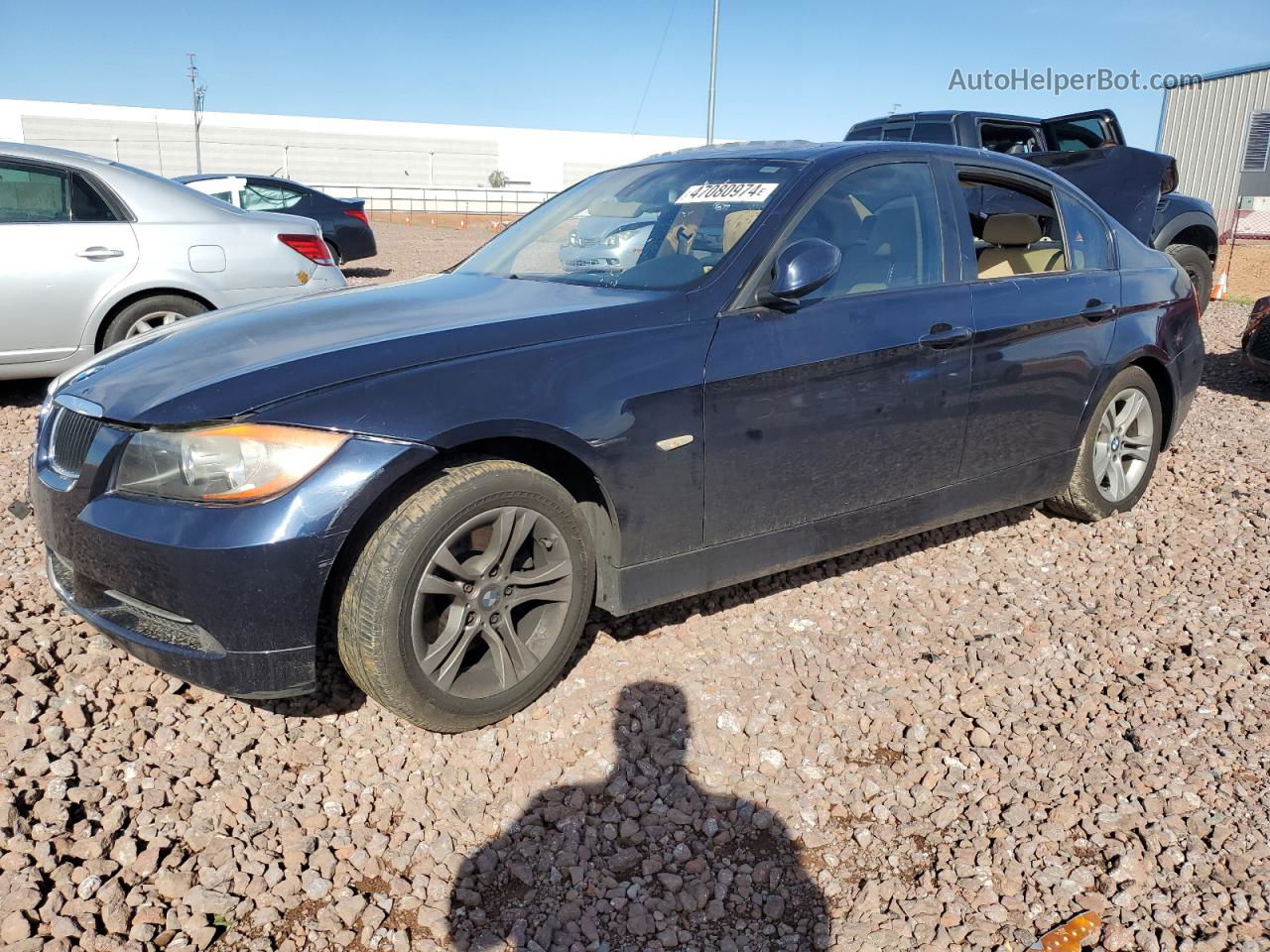 2008 Bmw 328 I Blue vin: WBAVA37548NL54993