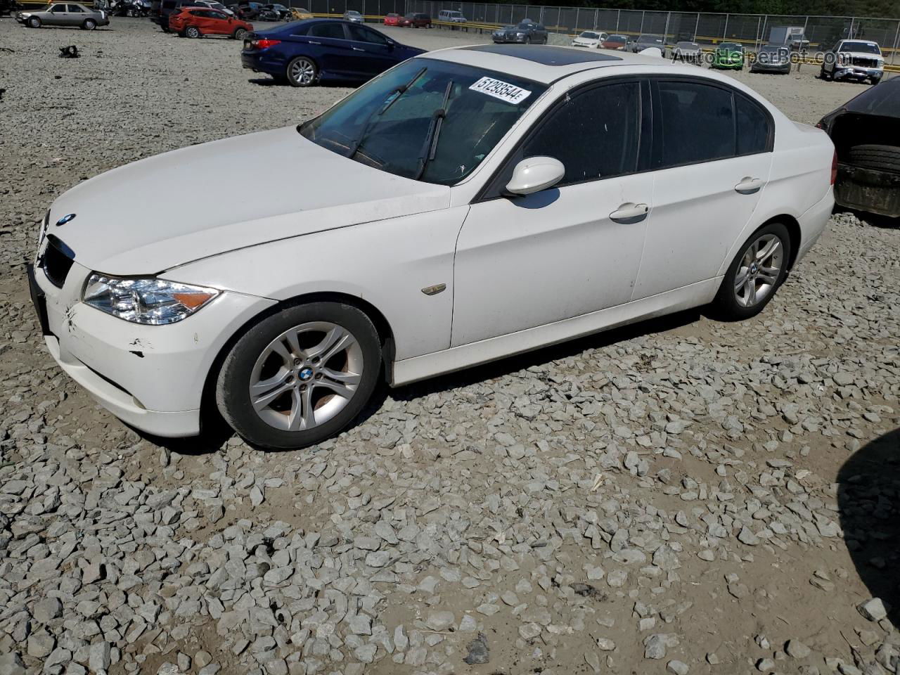 2008 Bmw 328 I White vin: WBAVA37578NL57306