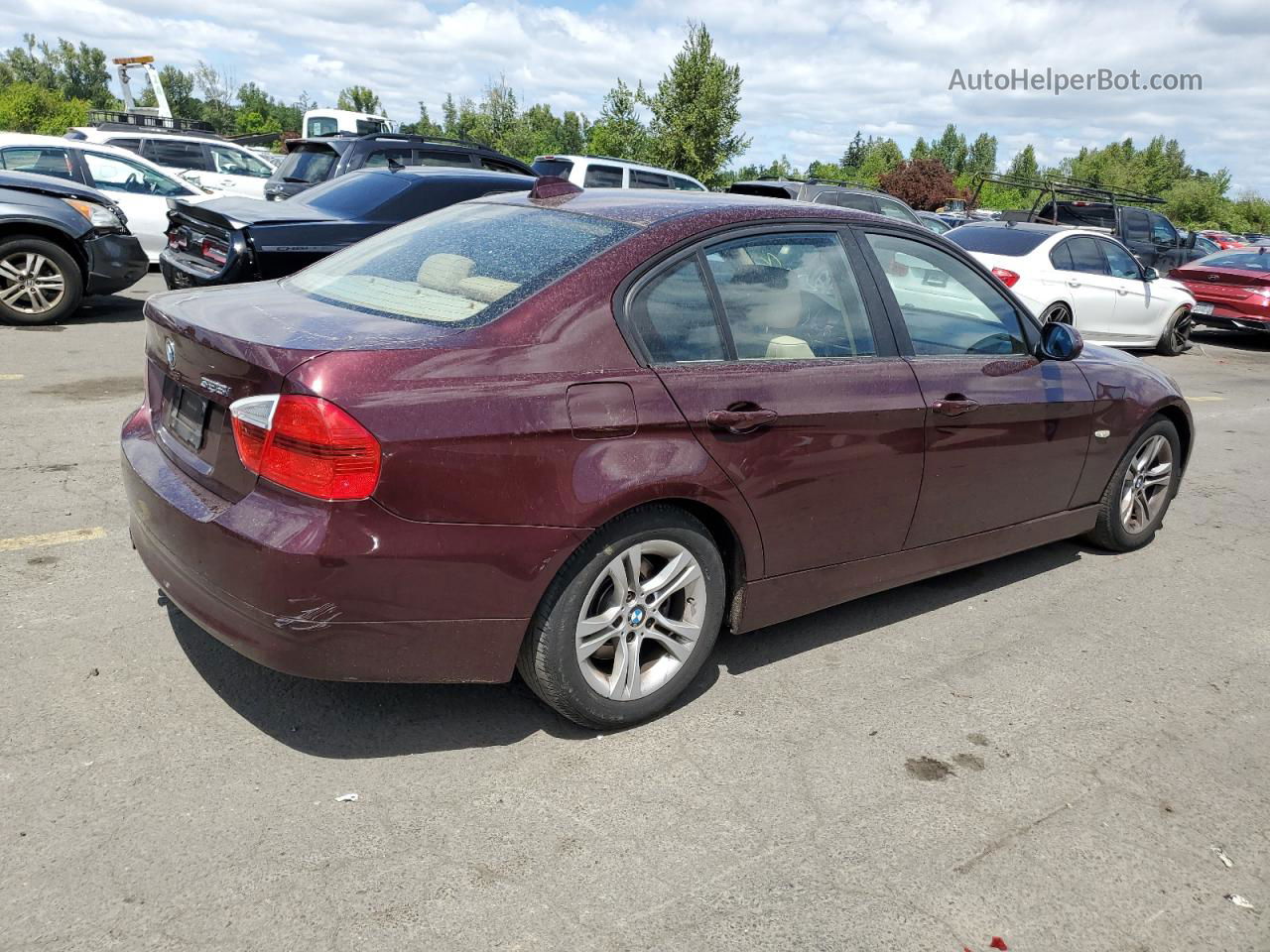 2008 Bmw 328 I Purple vin: WBAVA37588NL47383